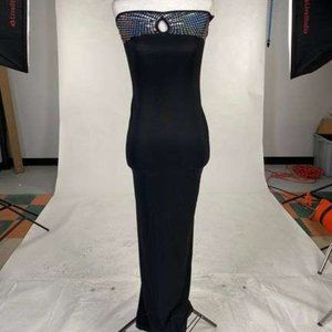 Gindo 2000 Black Strapless Bodycon Dress XS w Iridescent Detail